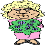 Woman with Flowers Clip Art
