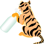 Tiger with Bottle Clip Art