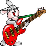 Rabbit with Guitar Clip Art