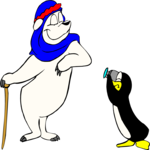 Bear & Penguin in Sweden Clip Art