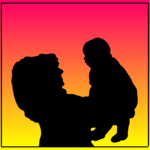 Mother Holding Child 2 Clip Art