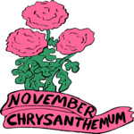 11 November-Chrysanthemum Clip Art