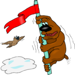 Dog on Flagpole Clip Art