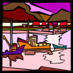 Boats at Harbor Clip Art
