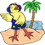 Listening to Music - Chick Clip Art