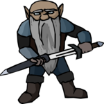 Dwarf with Sword Clip Art