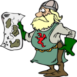 Knight with Map Clip Art