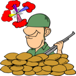 Soldier in Foxhole 2 Clip Art