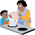 Child Cooking with Mom 3 Clip Art