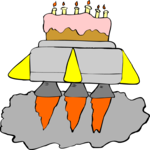 Cake on Space Ship 2 Clip Art