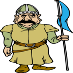 Guard with Flag Clip Art