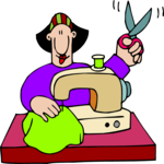 Woman Sewing Clip Art
