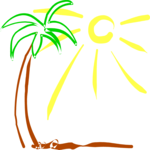 Palm Tree Scene 1 Clip Art