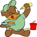 Bear Eating Burger Clip Art