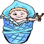 Baby with Sling Shot Clip Art