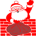 Santa in Chimney 15 Clip Art