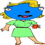 Blue Head with Glass Clip Art
