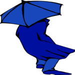 Man Walking in Storm Clip Art