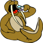 Walrus Brushing Teeth Clip Art
