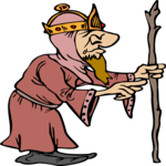 King with Staff Clip Art