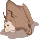 Bull Sleeping Clip Art