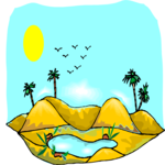 Desert Oasis 1 Clip Art