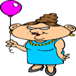 Woman with Balloon Clip Art
