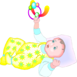 Child with Toy Clip Art