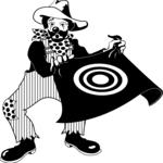 Clown with Bulls-Eye Clip Art