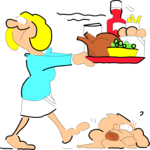 Woman with Food Tray