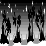 Palm Trees & Stars Border