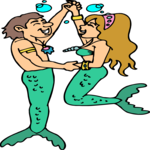 Mermaid & Merman 2 Clip Art