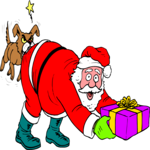 Santa & Dog Clip Art