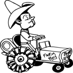 Farmer on Tractor 7 Clip Art