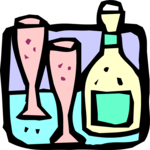 Champagne & Glasses 3 Clip Art