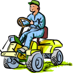 Man on Lawnmower