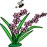 Plant with Bee Clip Art