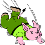 Pig Falling Clip Art