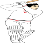 Cricket - Player 03 Clip Art