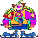 Clown Ice Skating 2