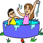 Playing in Pool 2 Clip Art