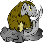 Mammoth in Tar Pit Clip Art