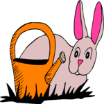Bunny & Watering Can Clip Art