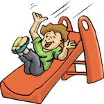 Child on Slide Clip Art