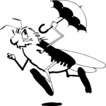 Bug with Umbrella Clip Art