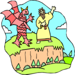 Jesus & Devil 3 Clip Art