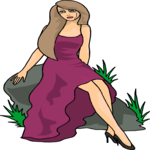 Woman Sitting on Rock