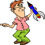 Man with Model Rocket