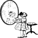 People, Girl at Mirror 1