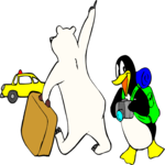 Bear & Penguin Vacation 1 Clip Art